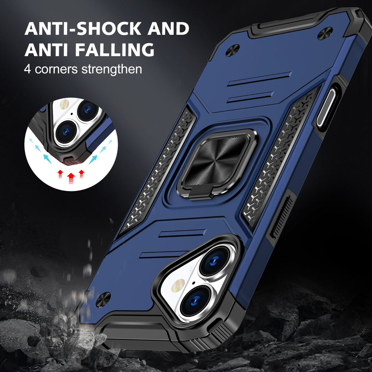 iPhone 16 Rugged Tough Case Shockproof Hybrid Cover BLUE