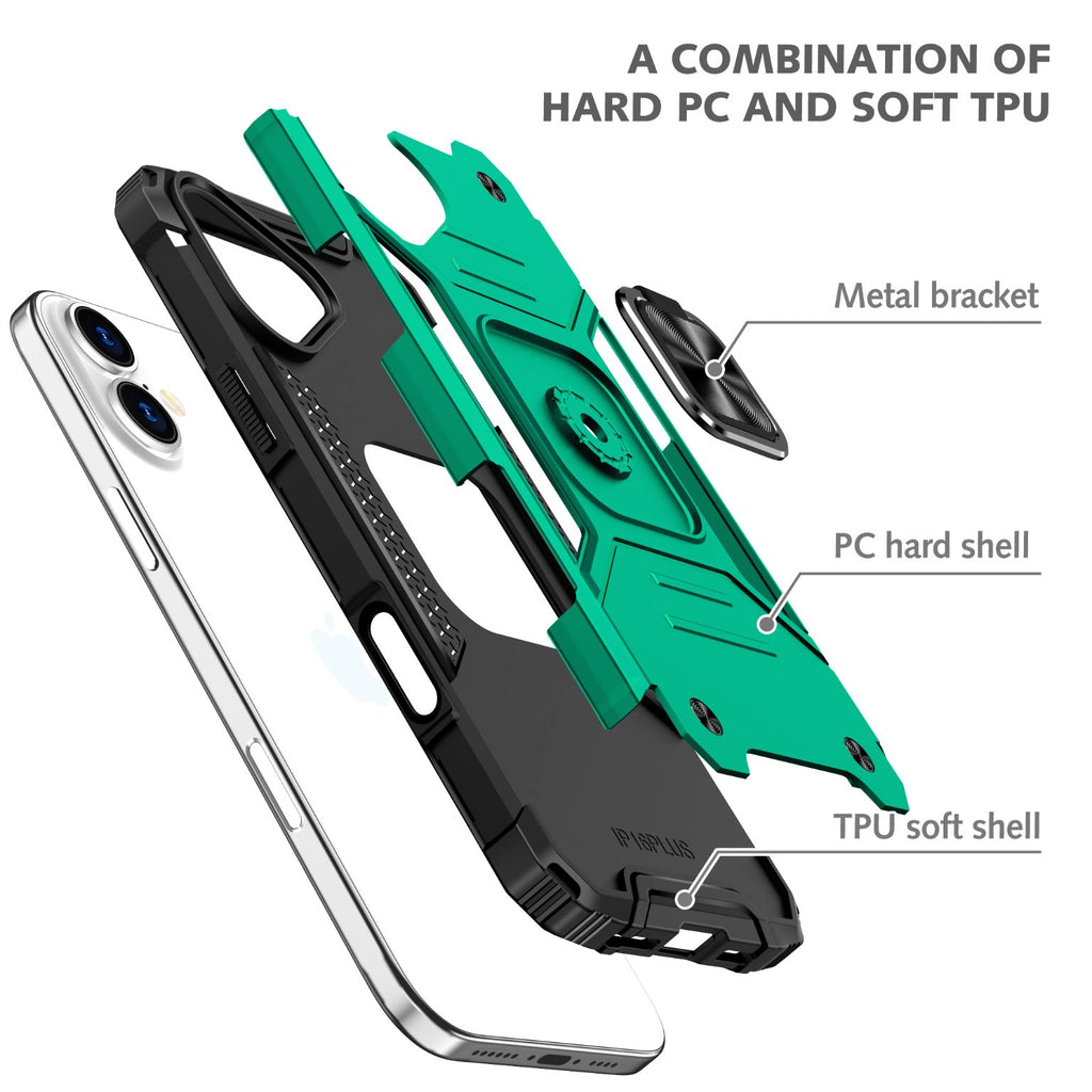 iPhone 16 Rugged Tough Case Shockproof Hybrid Cover DARK GREEN