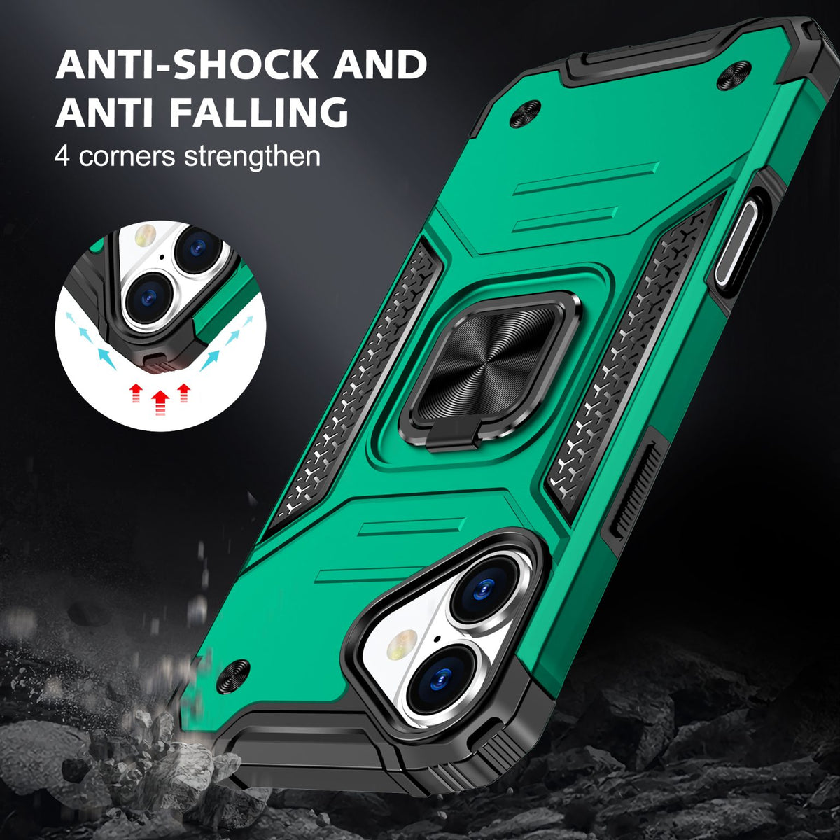 iPhone 16 Rugged Tough Case Shockproof Hybrid Cover DARK GREEN
