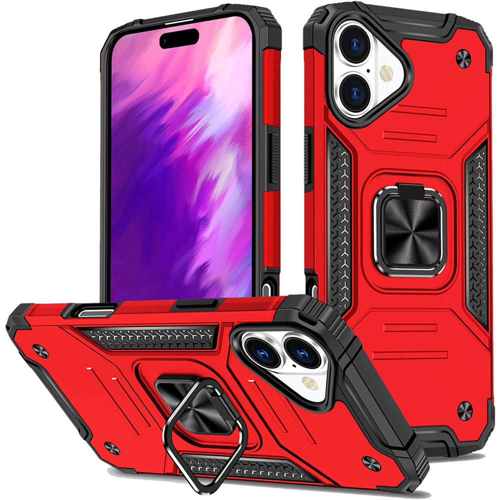 iPhone 16 Plus Rugged Tough Case Shockproof Hybrid Cover RED