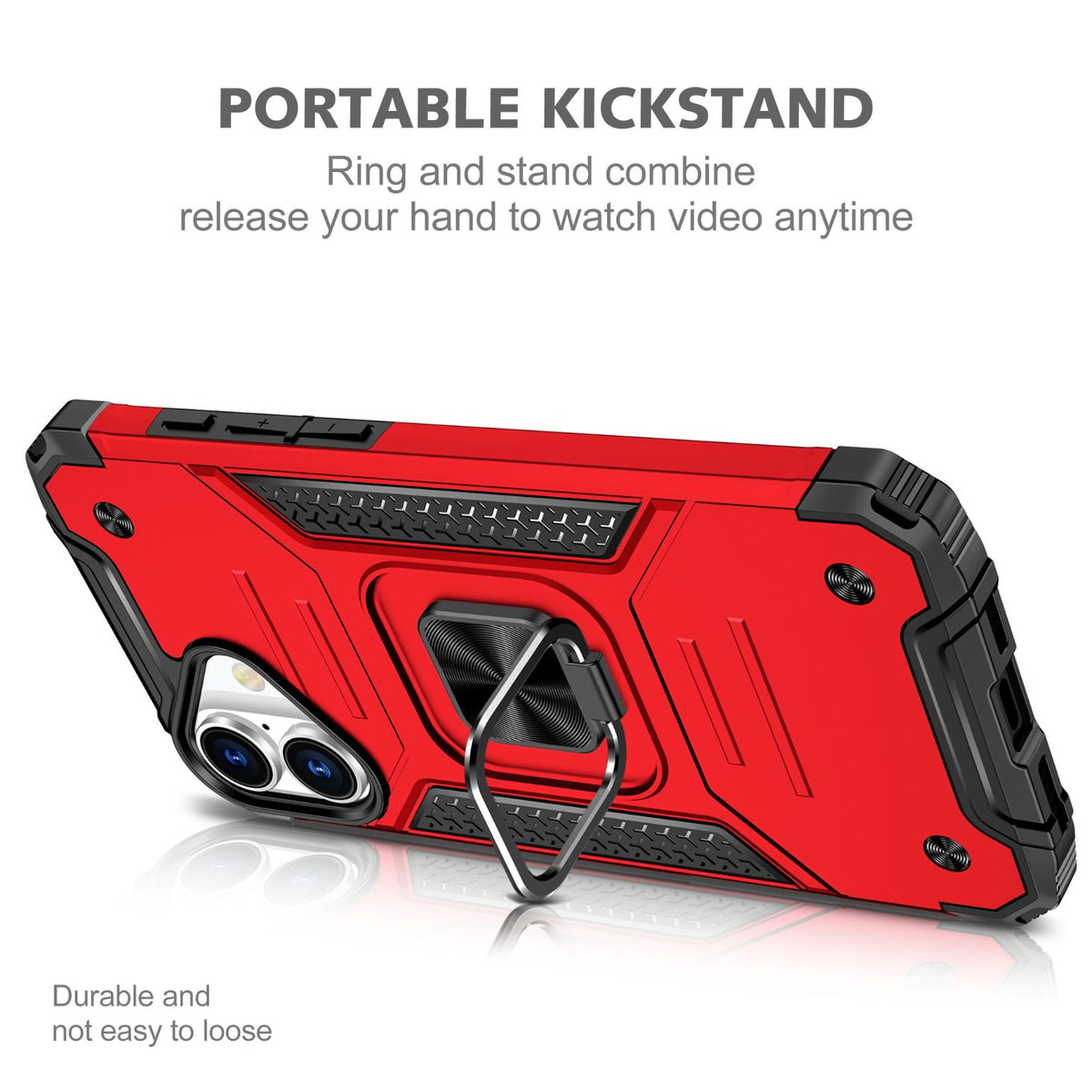 iPhone 16 Plus Rugged Tough Case Shockproof Hybrid Cover RED