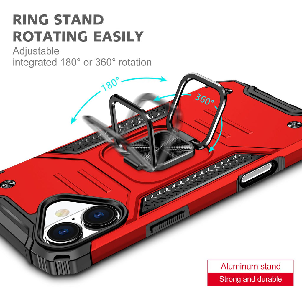 iPhone 16 Plus Rugged Tough Case Shockproof Hybrid Cover RED