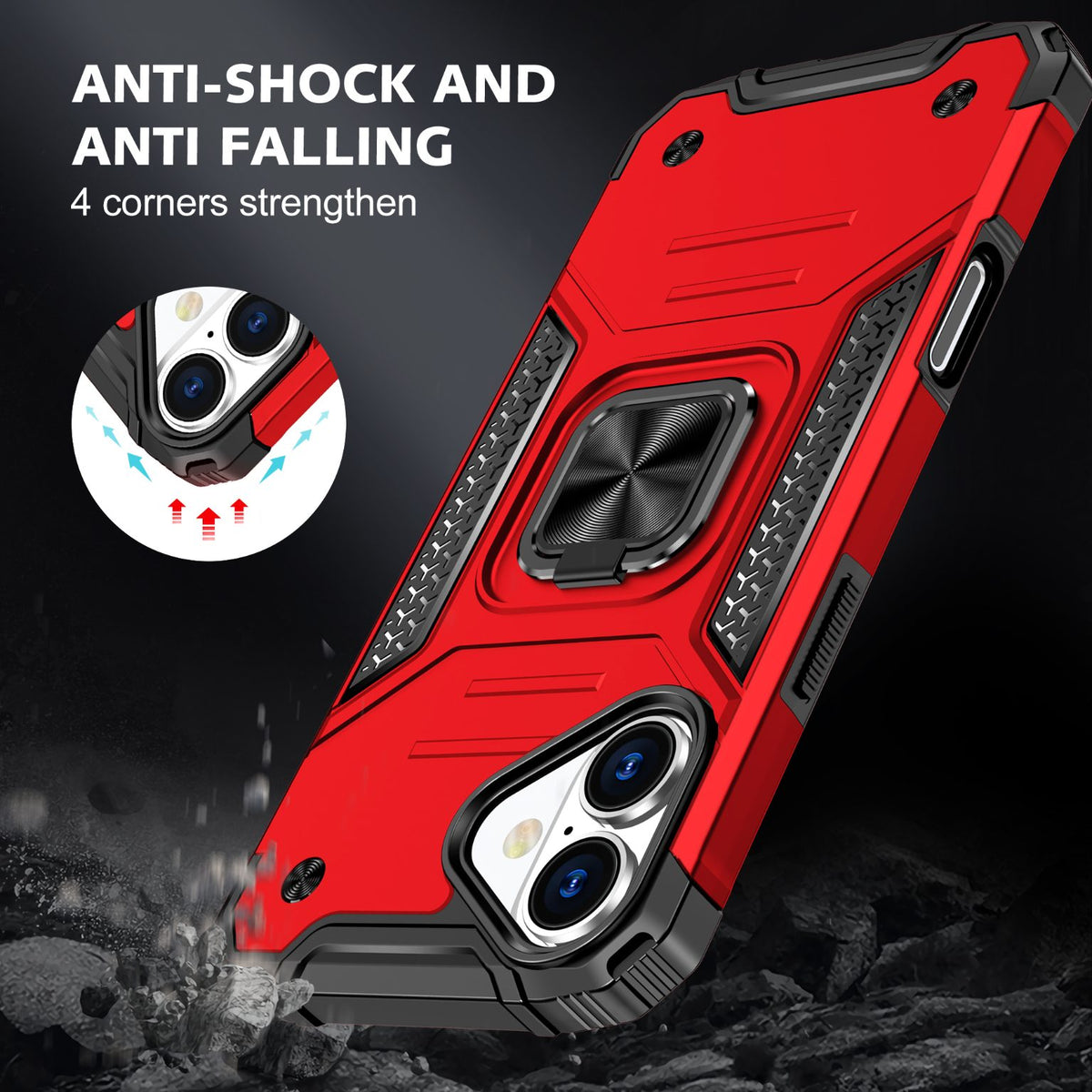 iPhone 16 Plus Rugged Tough Case Shockproof Hybrid Cover RED