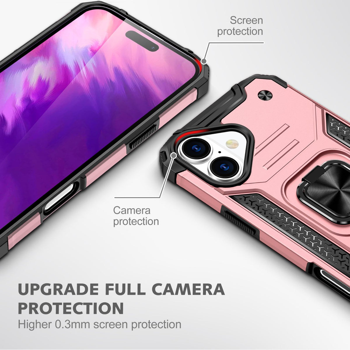 iPhone 16 Plus Rugged Tough Case Shockproof Hybrid Cover PINK