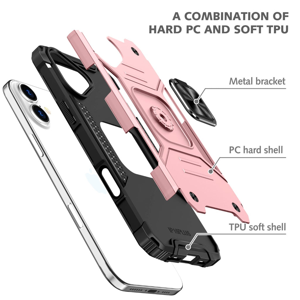 iPhone 16 Plus Rugged Tough Case Shockproof Hybrid Cover PINK