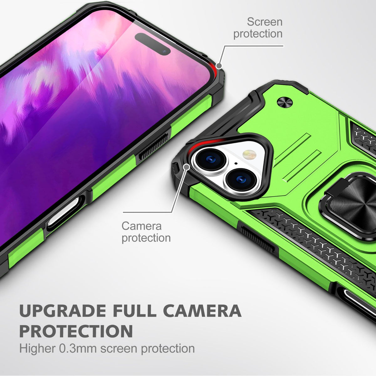 iPhone 16 Plus Rugged Tough Case Shockproof Hybrid Cover LIGHT GREEN