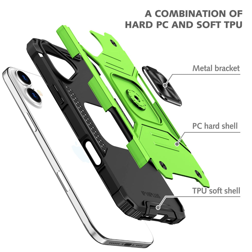 iPhone 16 Plus Rugged Tough Case Shockproof Hybrid Cover LIGHT GREEN