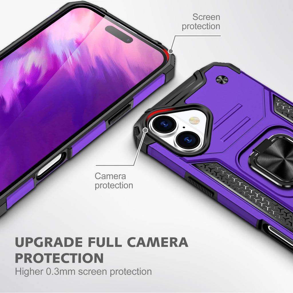 iPhone 16 Plus Rugged Tough Case Shockproof Hybrid Cover PURPLE