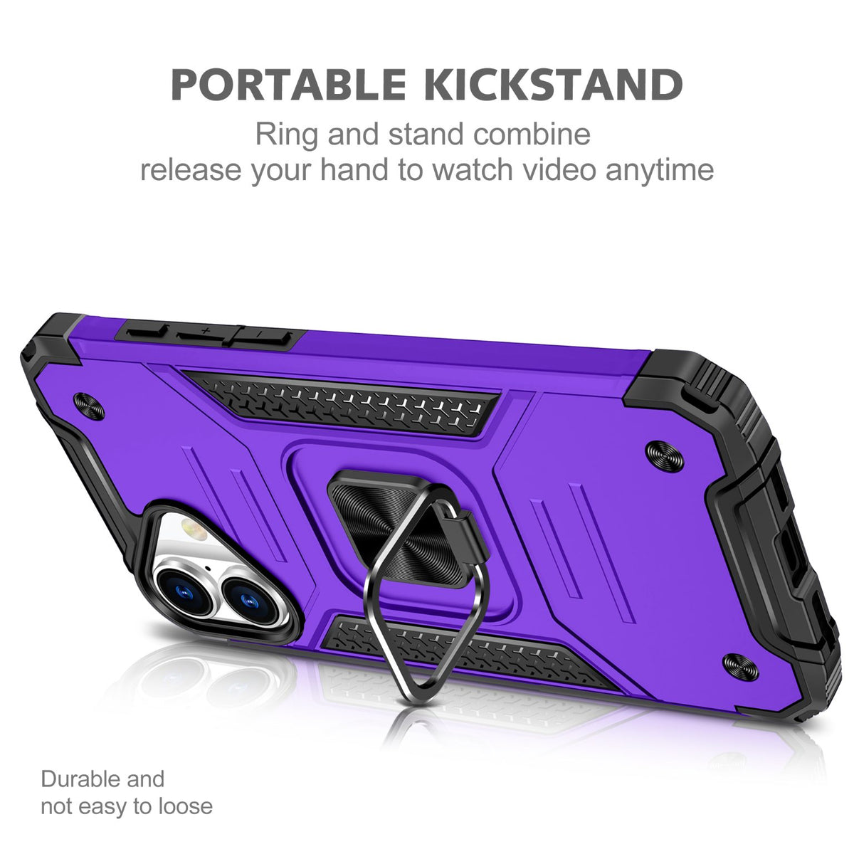 iPhone 16 Plus Rugged Tough Case Shockproof Hybrid Cover PURPLE