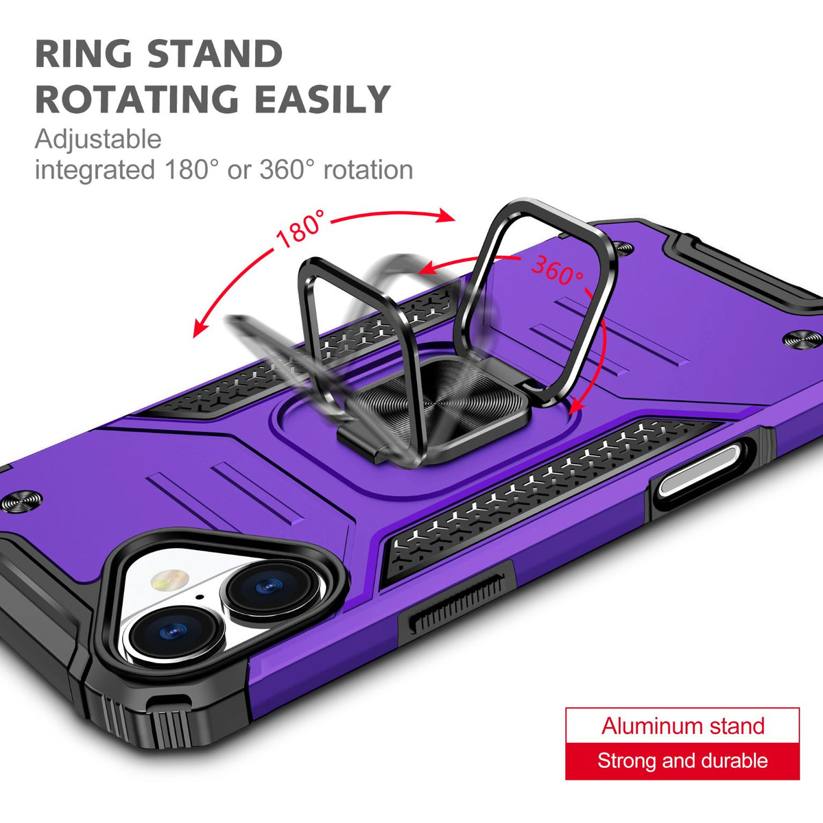 iPhone 16 Plus Rugged Tough Case Shockproof Hybrid Cover PURPLE