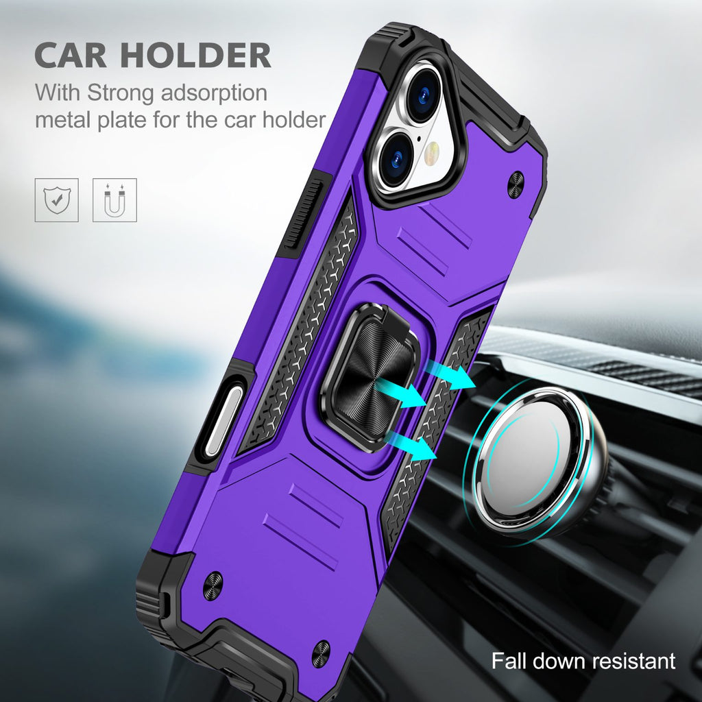 iPhone 16 Plus Rugged Tough Case Shockproof Hybrid Cover PURPLE