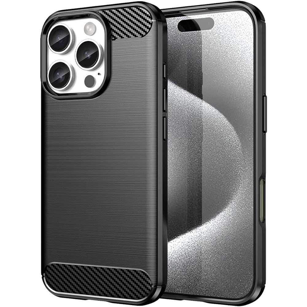 iPhone 16 Pro Slim Fit Case Tough Gel TPU Rubber Cover BLACK