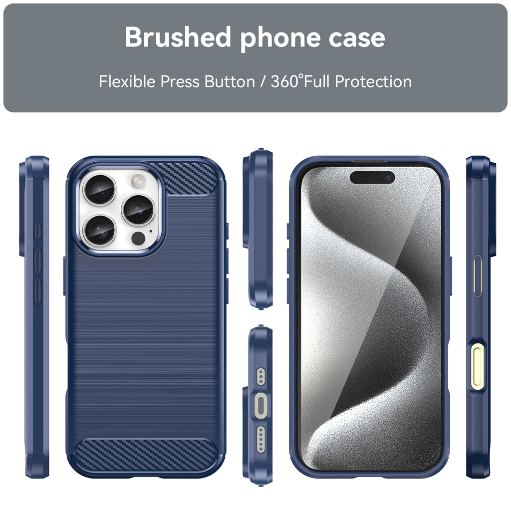 iPhone 16 Pro Max Slim Fit Case Tough Gel TPU Rubber Cover BLUE
