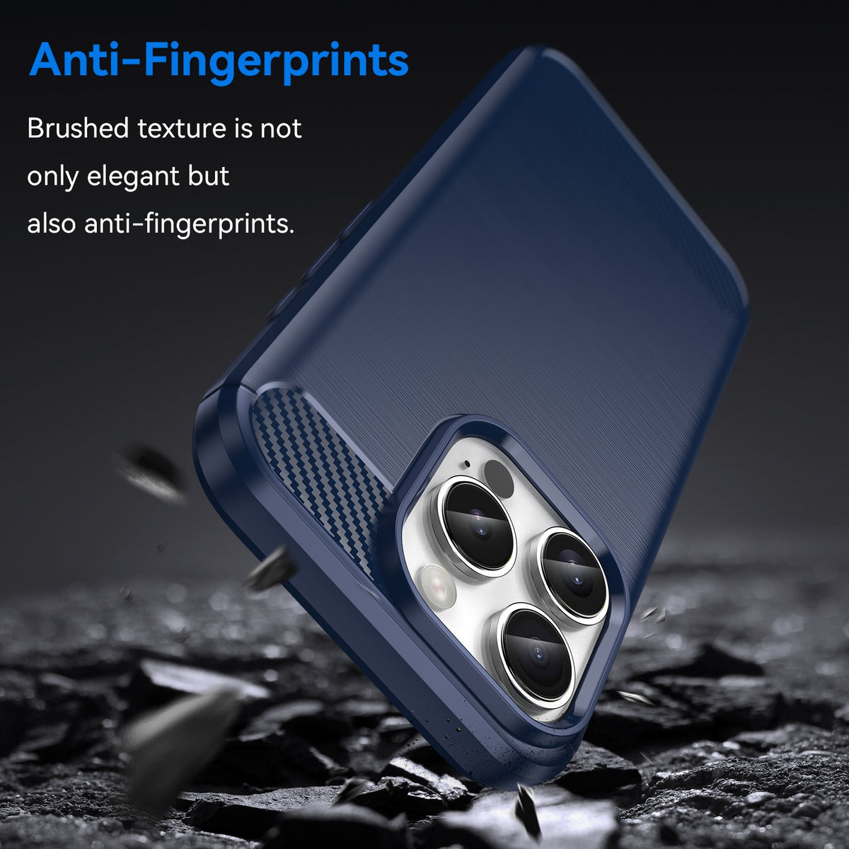 iPhone 16 Pro Max Slim Fit Case Tough Gel TPU Rubber Cover BLUE