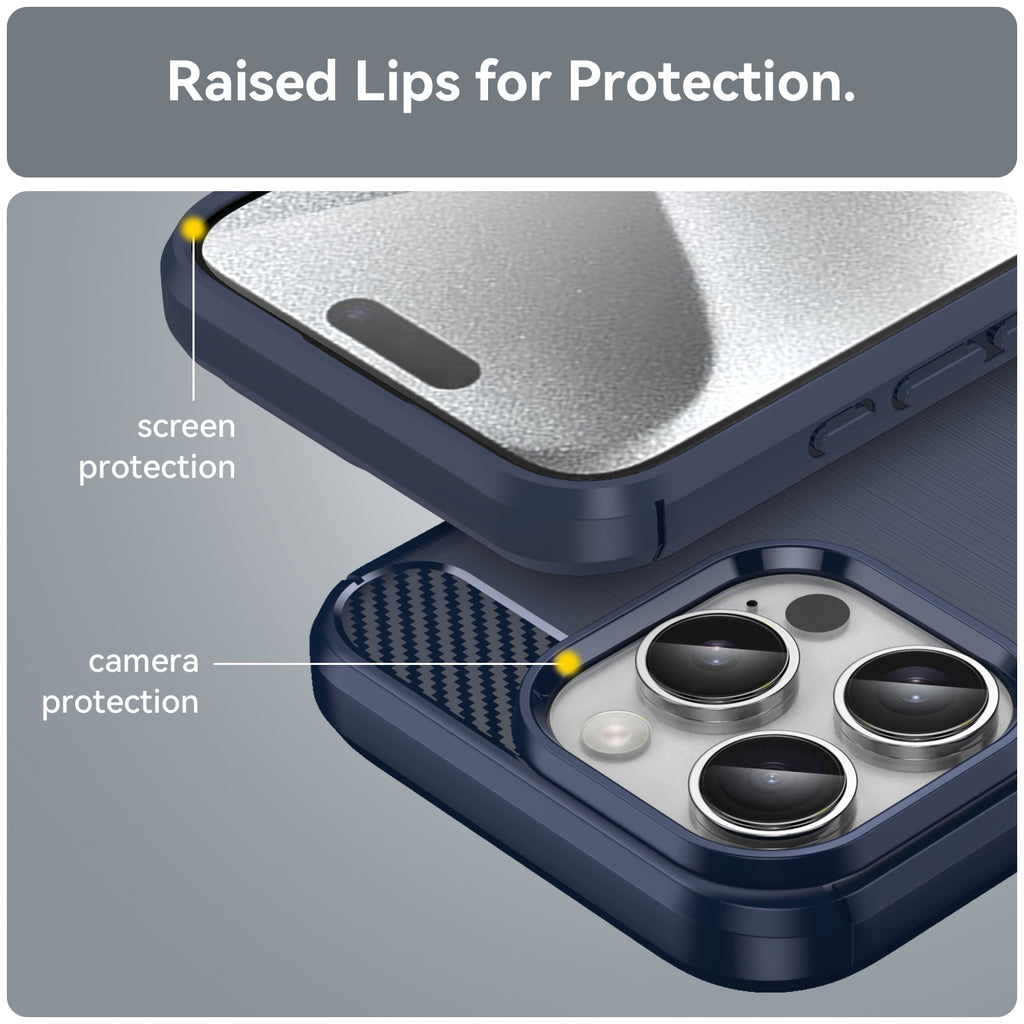 iPhone 16 Pro Max Slim Fit Case Tough Gel TPU Rubber Cover BLUE