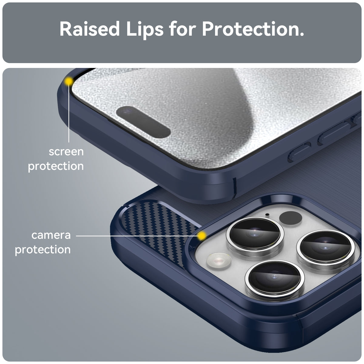 iPhone 16 Pro Max Slim Fit Case Tough Gel TPU Rubber Cover BLUE