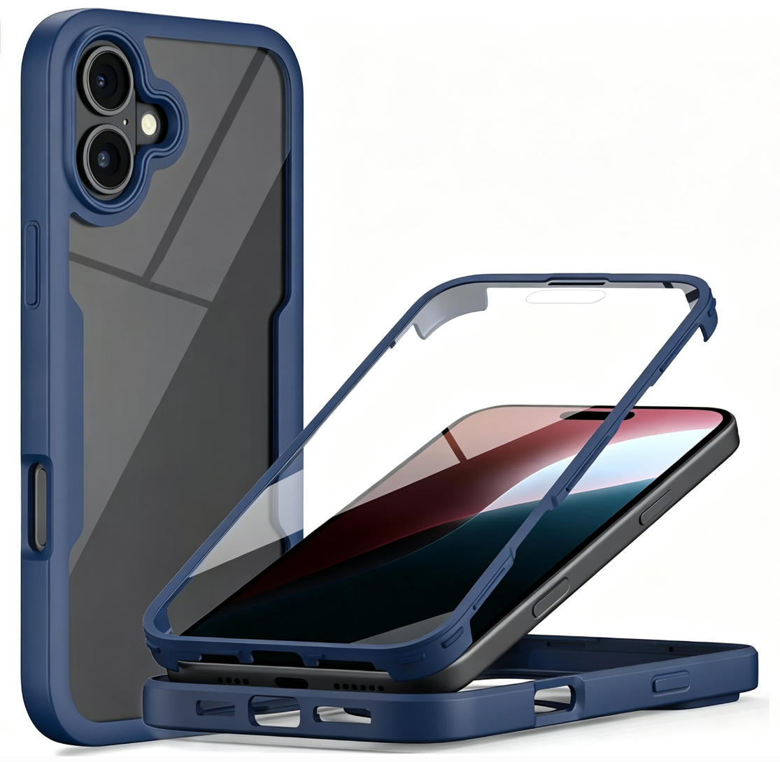 iPhone 16 Plus Case With Built-in Screen Protector BLUE