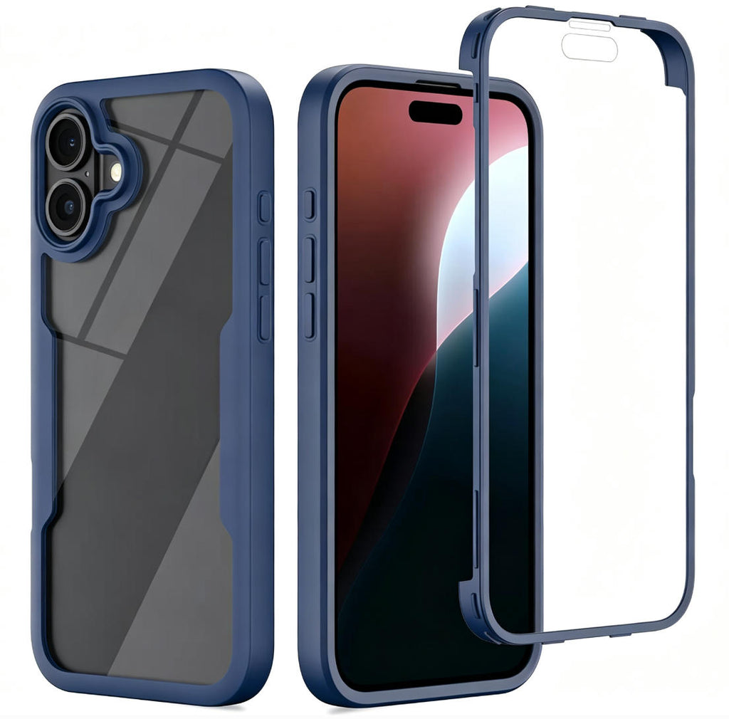 iPhone 16 Plus Case With Built-in Screen Protector BLUE