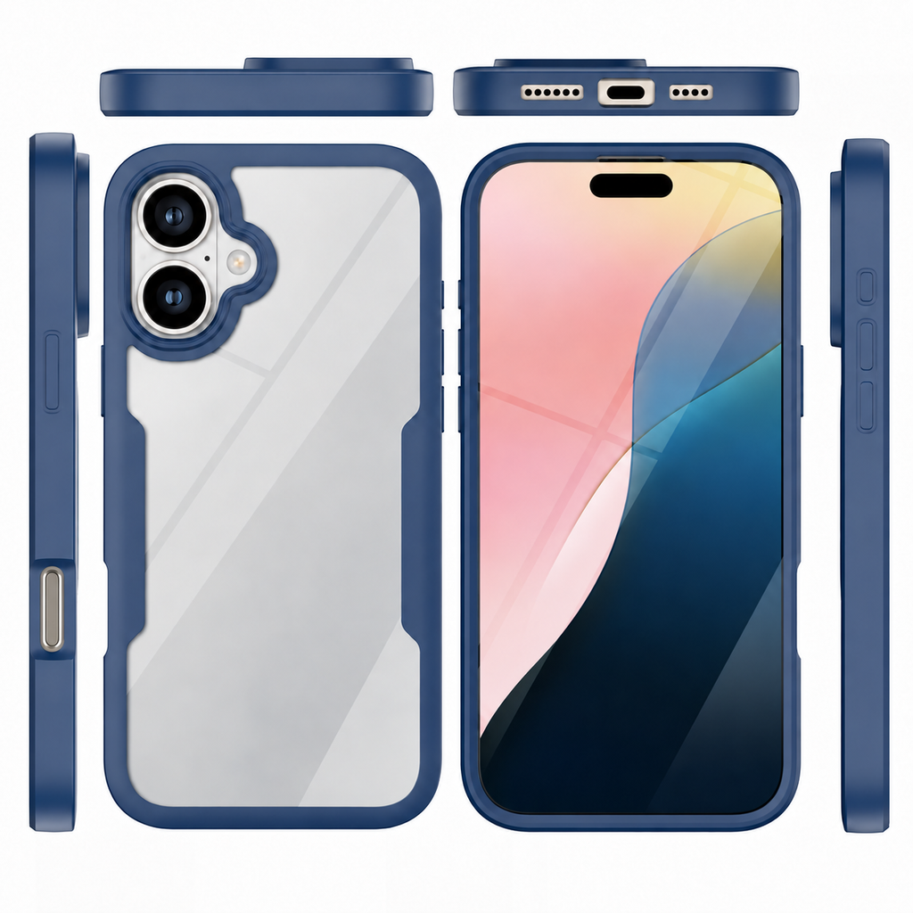 iPhone 16 Plus Case With Built-in Screen Protector BLUE