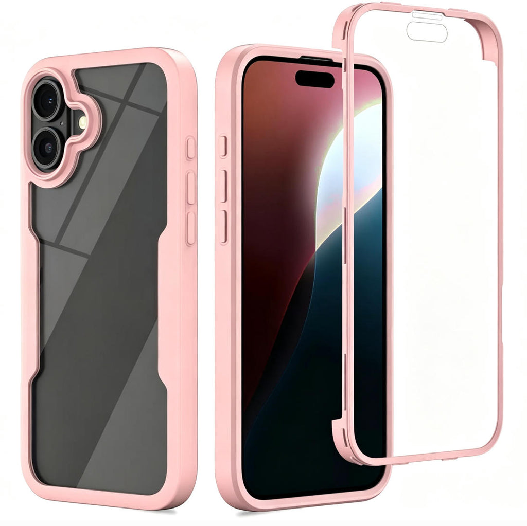 iPhone 16 Plus Case With Built-in Screen Protector PINK
