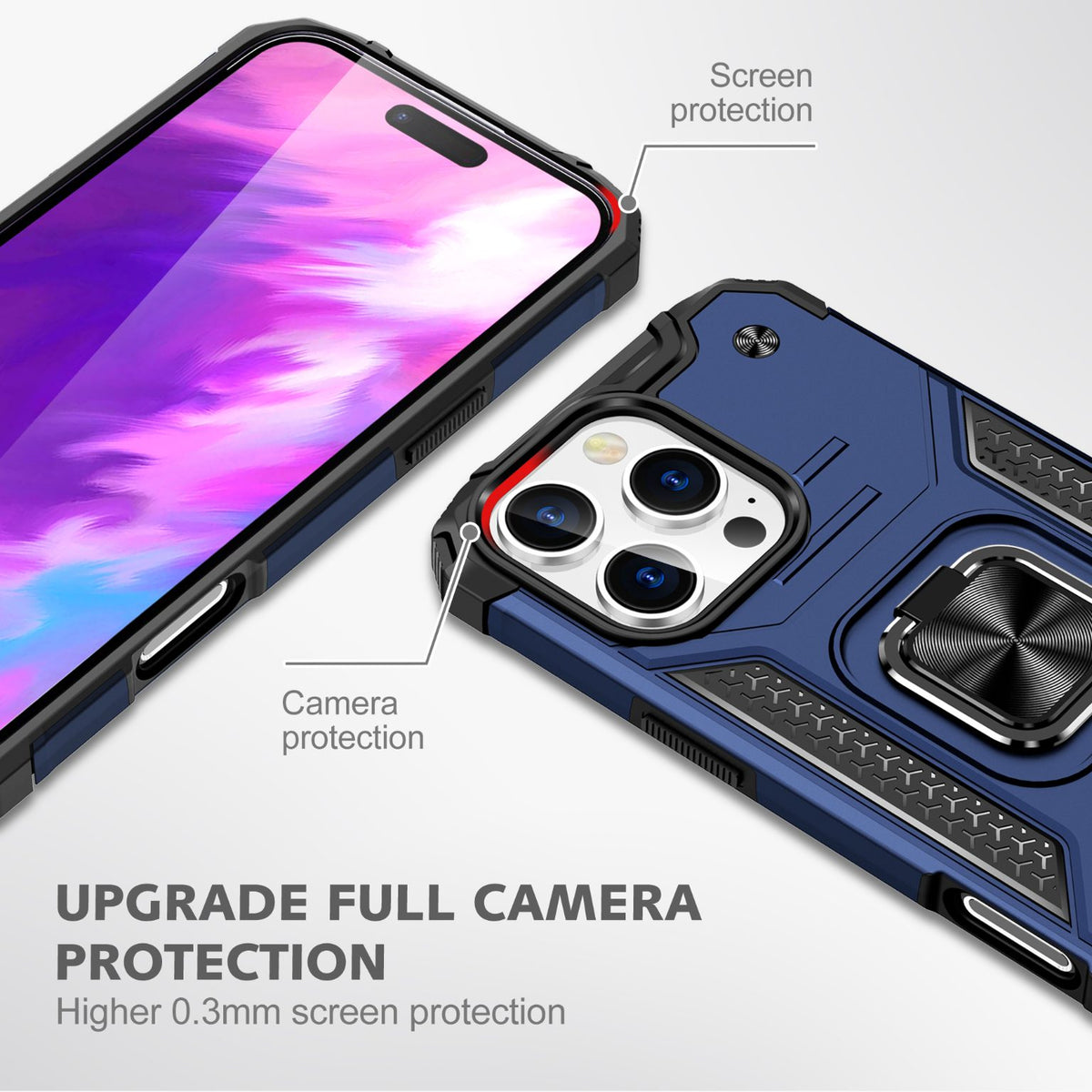 iPhone 16 Pro Rugged Tough Case Shockproof Hybrid Cover BLUE