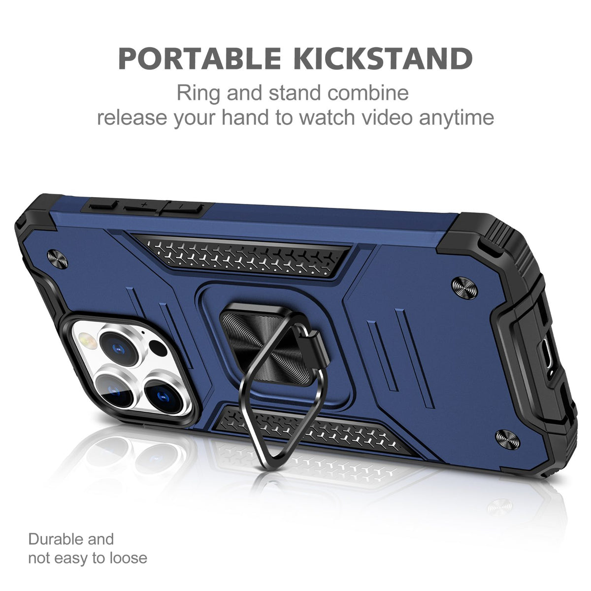 iPhone 16 Pro Rugged Tough Case Shockproof Hybrid Cover BLUE