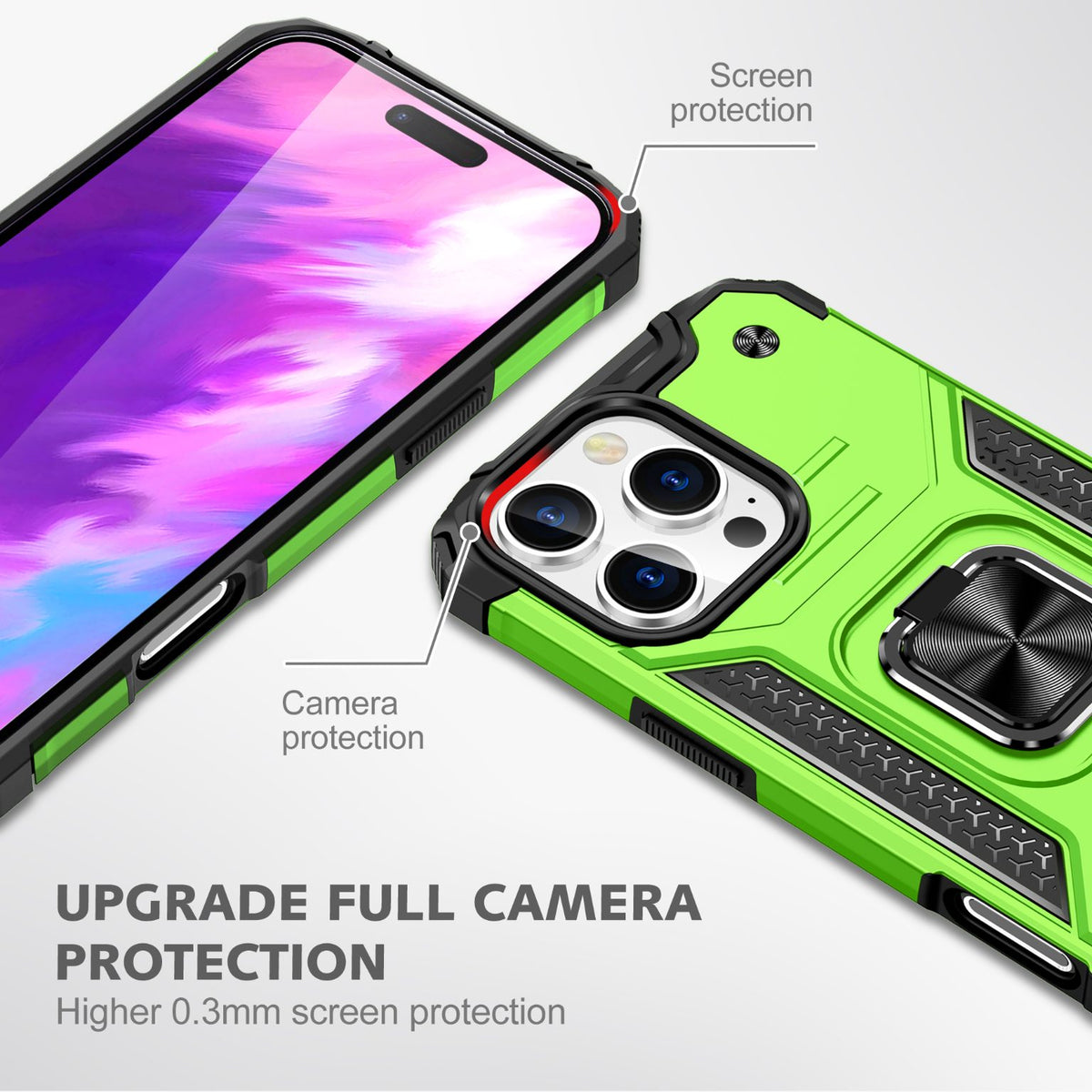 iPhone 16 Pro Rugged Tough Case Shockproof Hybrid Cover LIGHT GREEN