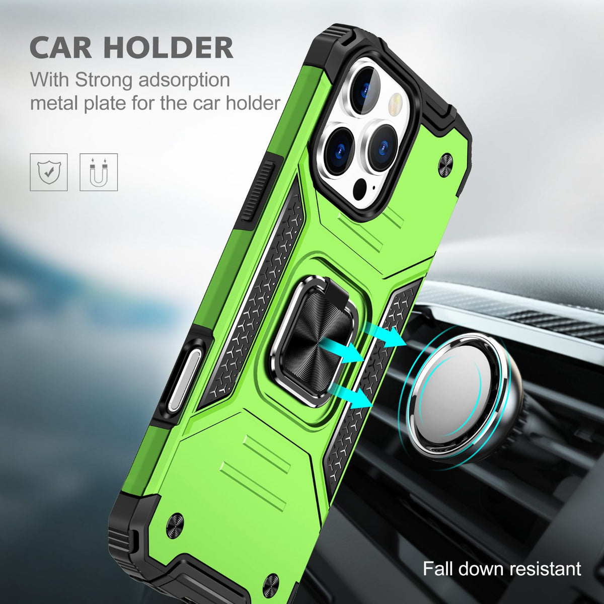 iPhone 16 Pro Rugged Tough Case Shockproof Hybrid Cover LIGHT GREEN