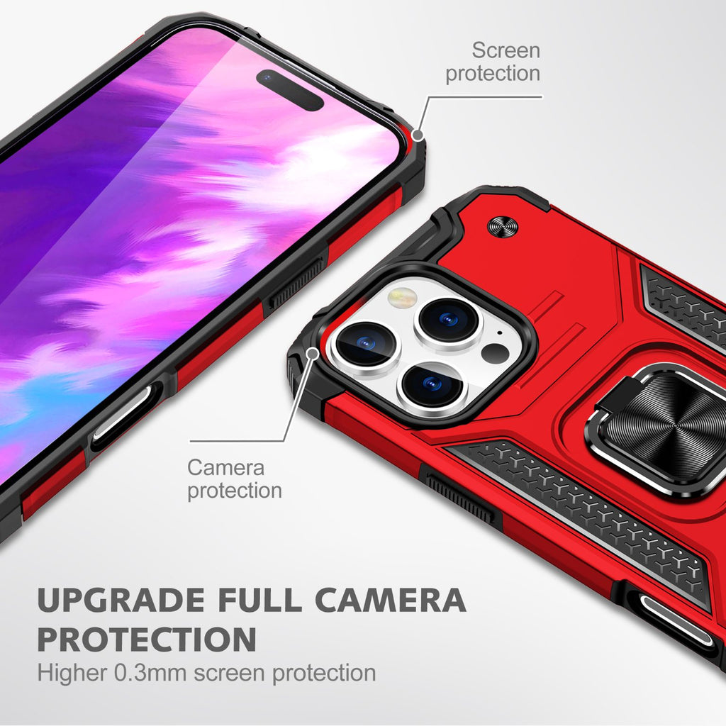 iPhone 16 Pro Max Rugged Tough Case Shockproof Hybrid Cover RED