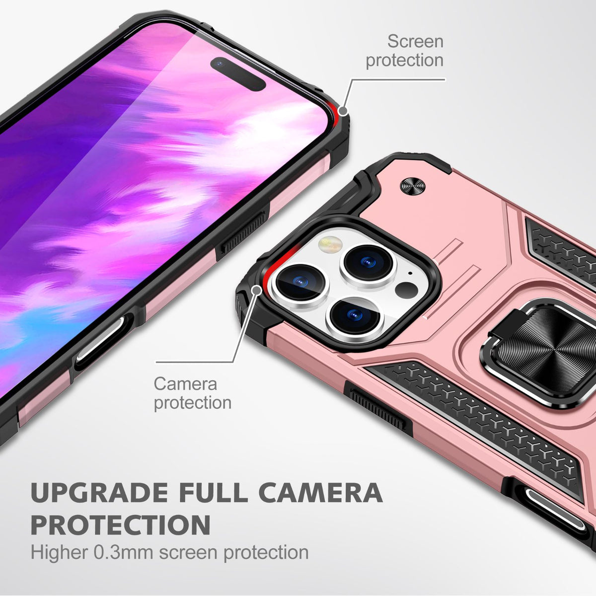 iPhone 16 Pro Max Rugged Tough Case Shockproof Hybrid Cover PINK
