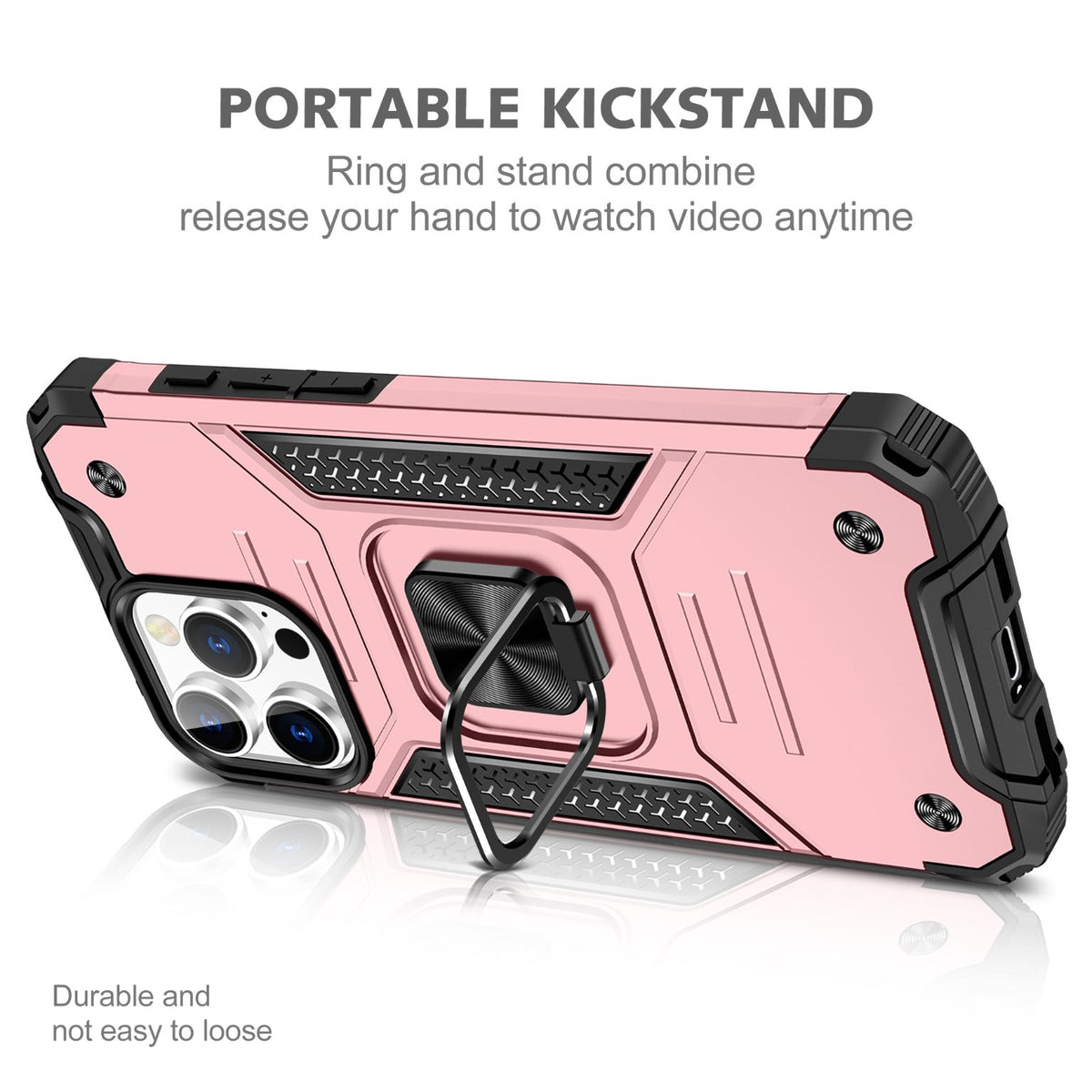 iPhone 16 Pro Max Rugged Tough Case Shockproof Hybrid Cover PINK