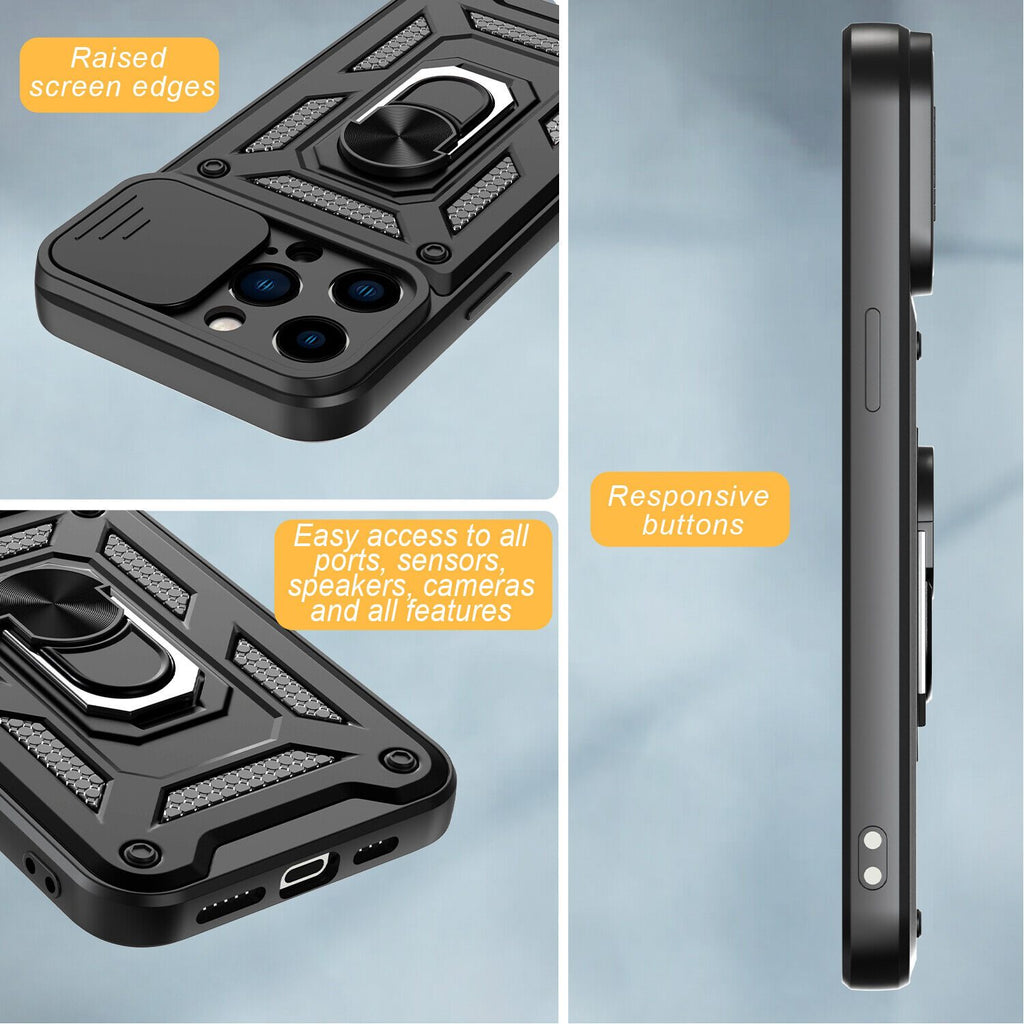 iPhone 16 Pro Tough Case Shockproof Kickstand Cover RED