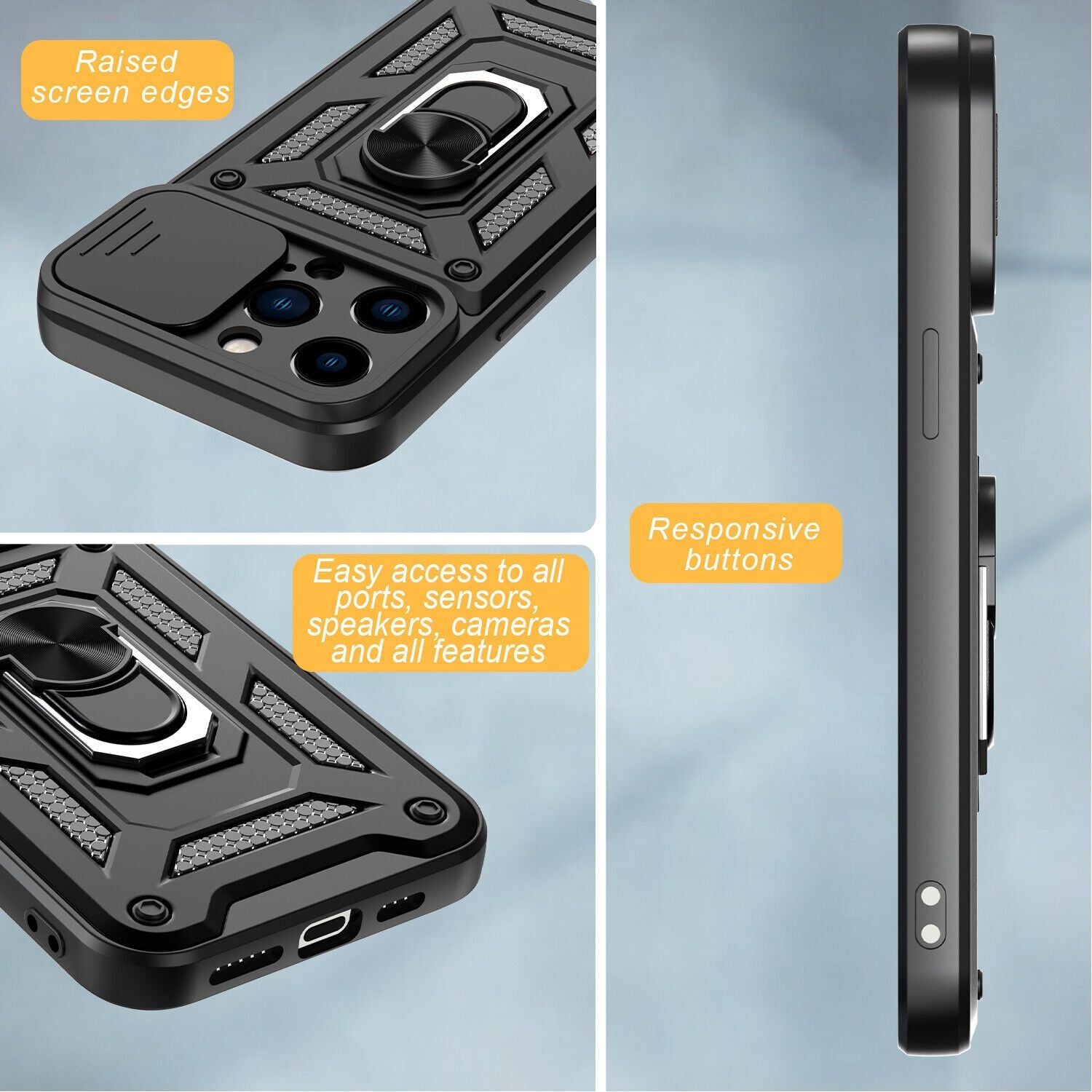 iPhone 16 Pro Tough Case Shockproof Kickstand Cover RED