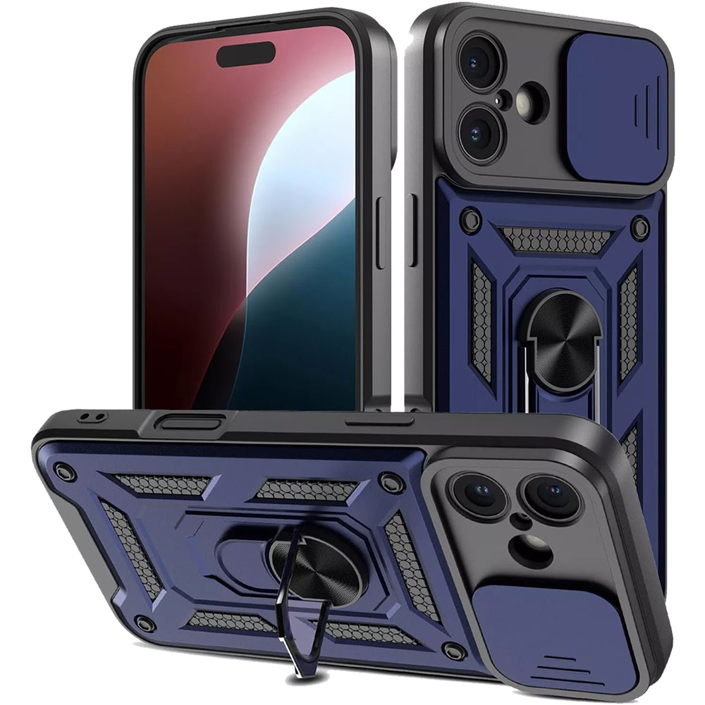 iPhone 16 Plus Tough Case Shockproof Kickstand Cover BLUE