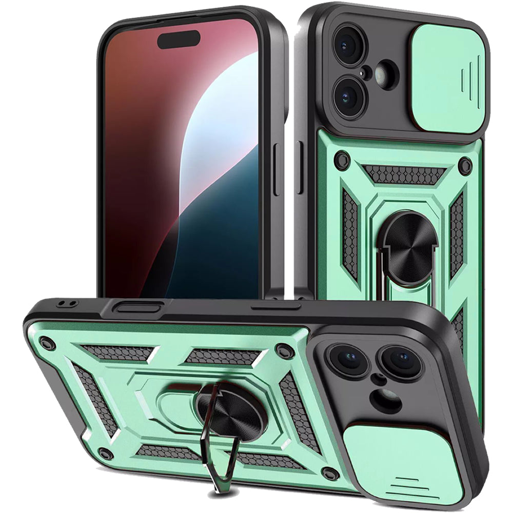 iPhone 16 Plus Tough Case Shockproof Kickstand Cover GREEN