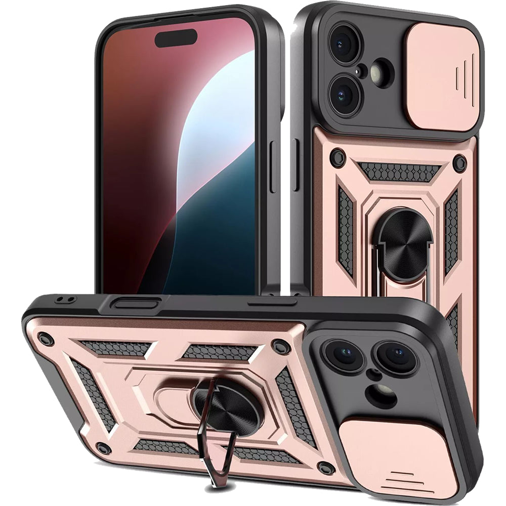 iPhone 16 Plus Tough Case Shockproof Kickstand Cover PINK