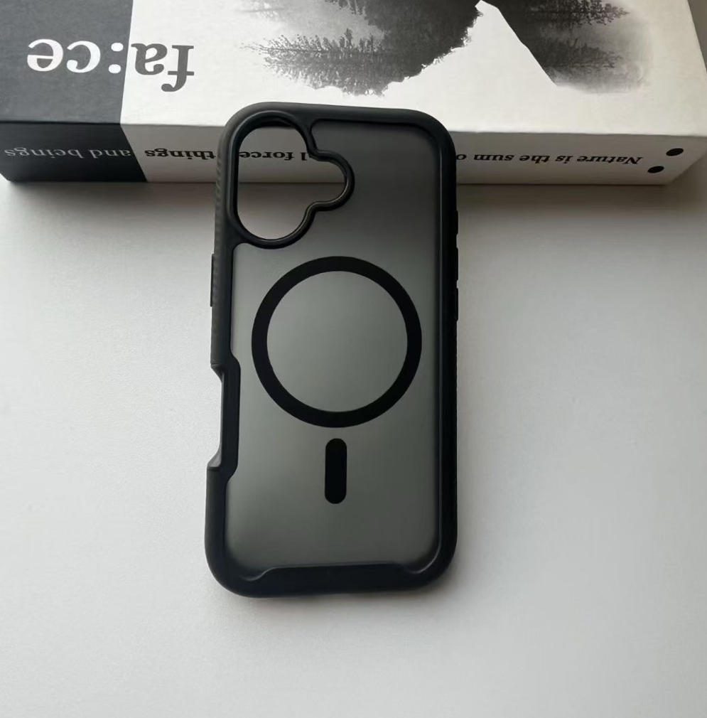 iPhone 16 Wallet Card Cover MagSafe Heavy Duty Shockproof Case BLACK