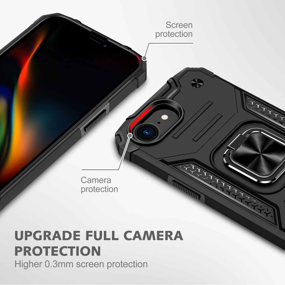 iPhone 16e Rugged Tough Case Shockproof Hybrid Cover BLACK