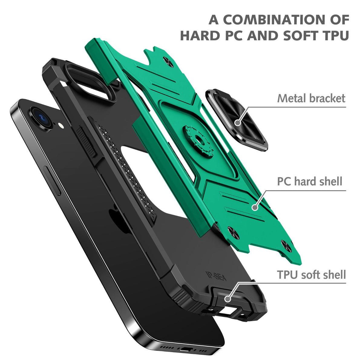 iPhone 16e Rugged Tough Case Shockproof Hybrid Cover DARK GREEN