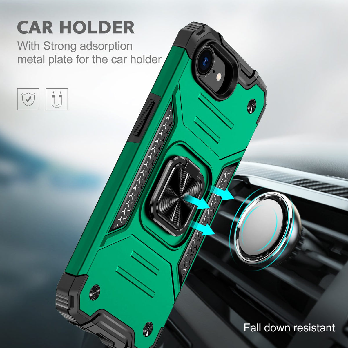 iPhone 16e Rugged Tough Case Shockproof Hybrid Cover DARK GREEN
