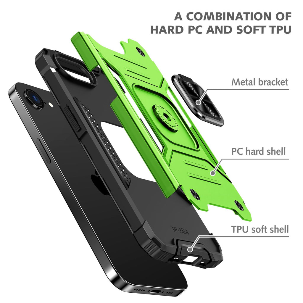 iPhone 16e Rugged Tough Case Shockproof Hybrid Cover L GREEN