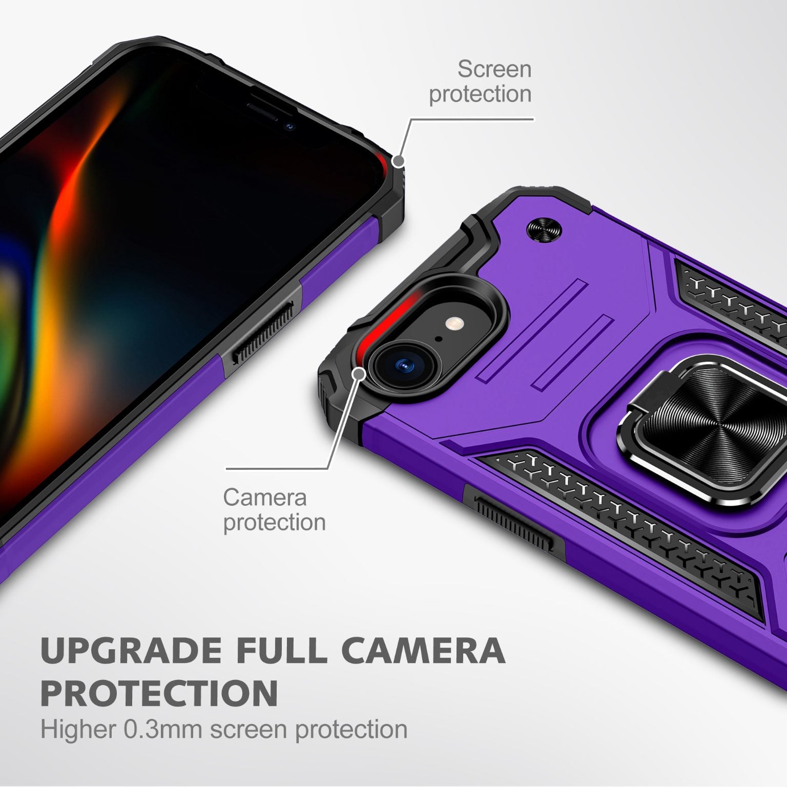 iPhone 17e Rugged Tough Case Shockproof Hybrid Cover PURPLE