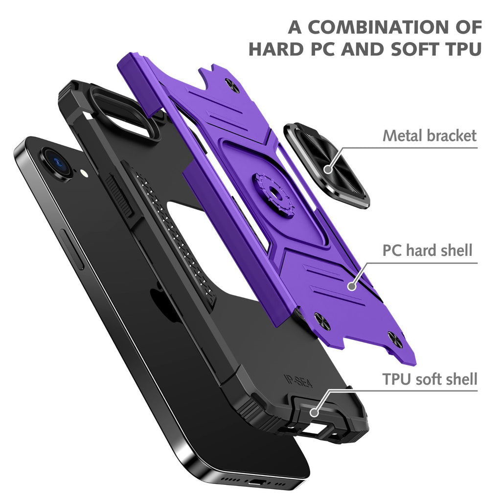 iPhone 17e Rugged Tough Case Shockproof Hybrid Cover PURPLE