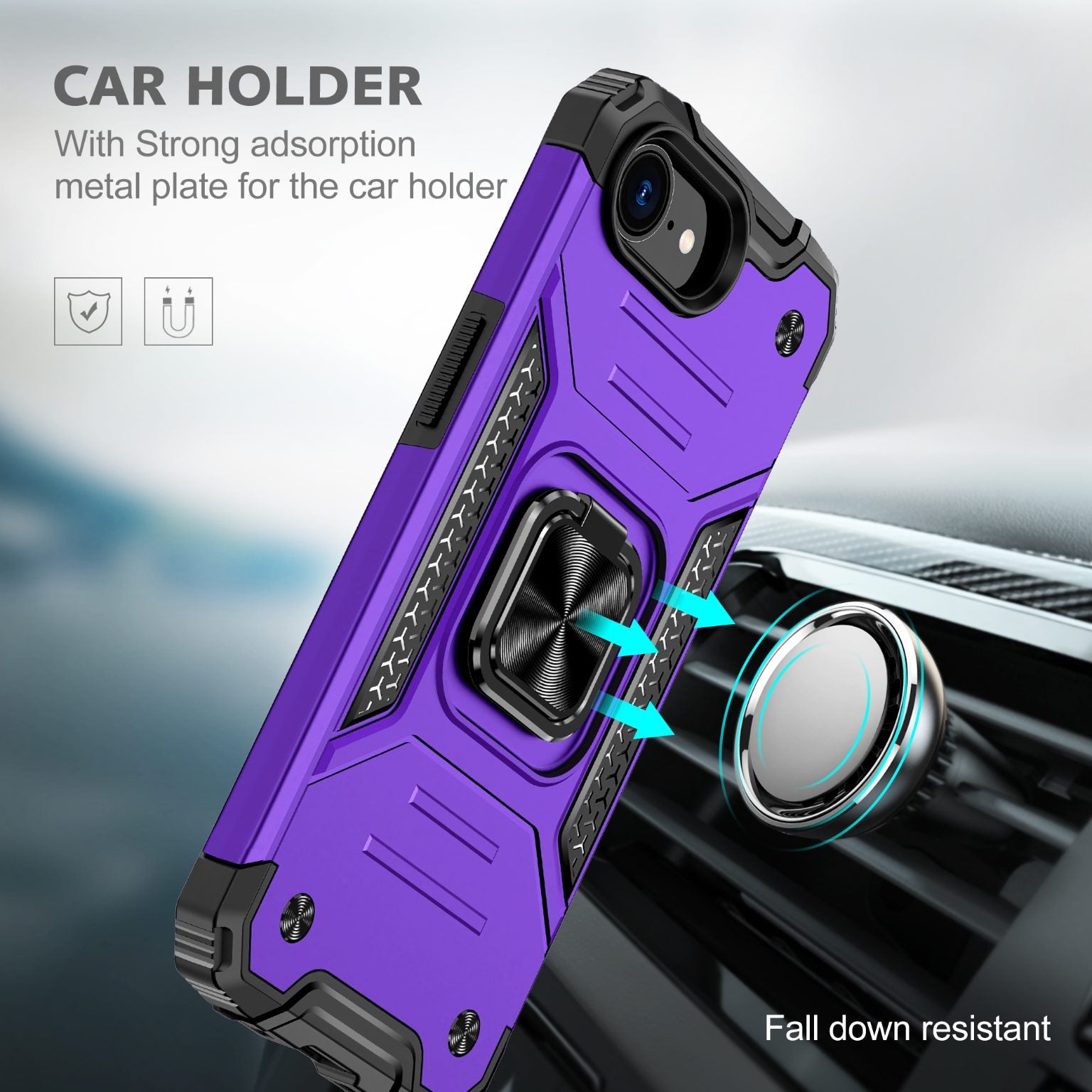 iPhone 17e Rugged Tough Case Shockproof Hybrid Cover PURPLE