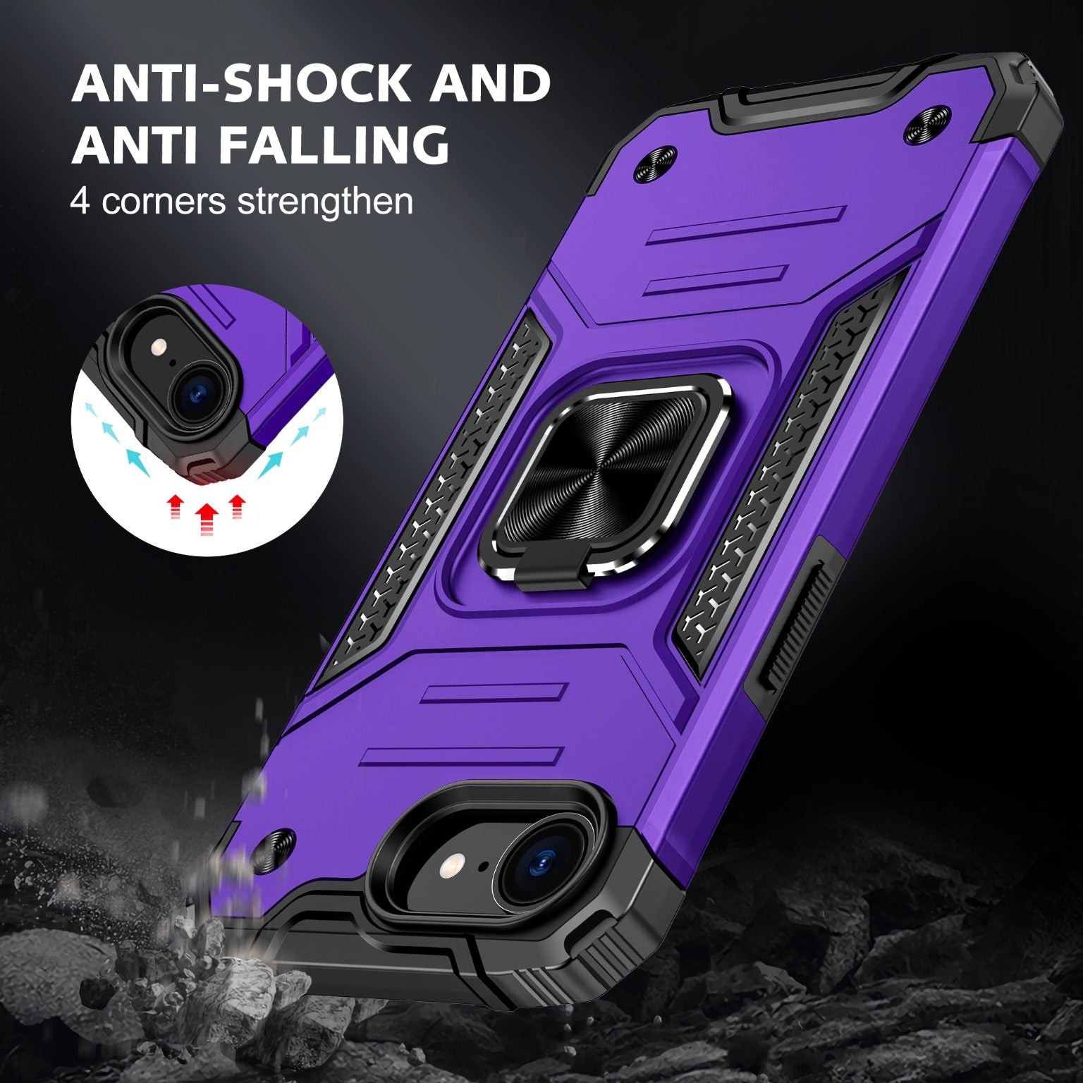 iPhone 17e Rugged Tough Case Shockproof Hybrid Cover PURPLE