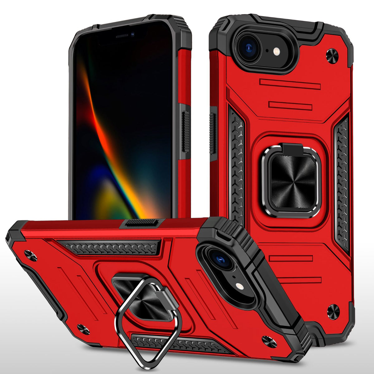 iPhone 17e Rugged Tough Case Shockproof Hybrid Cover RED