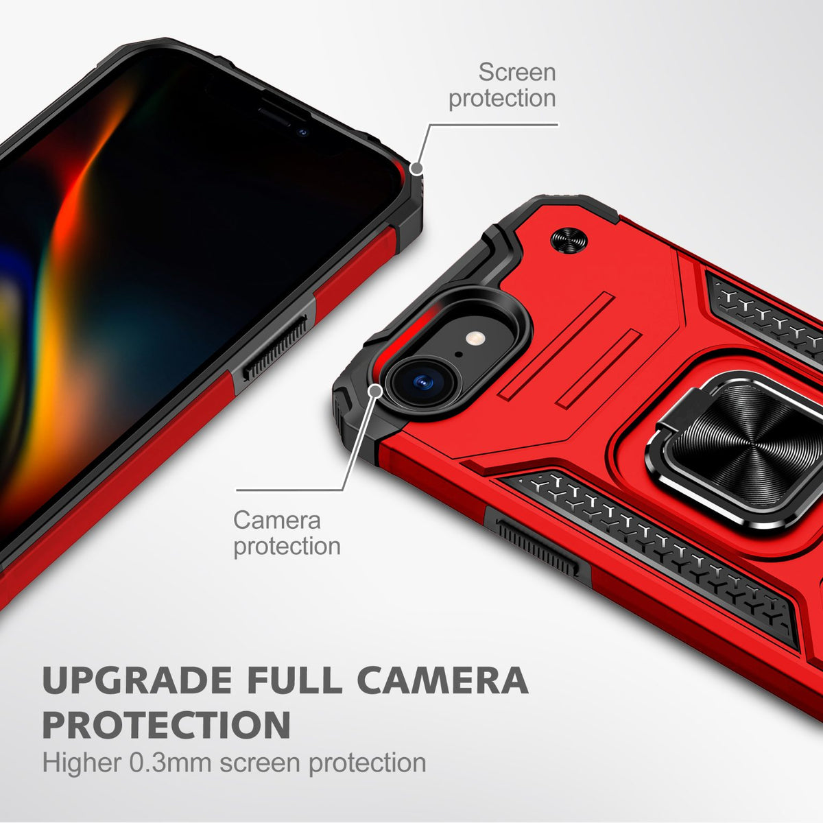 iPhone 17e Rugged Tough Case Shockproof Hybrid Cover RED