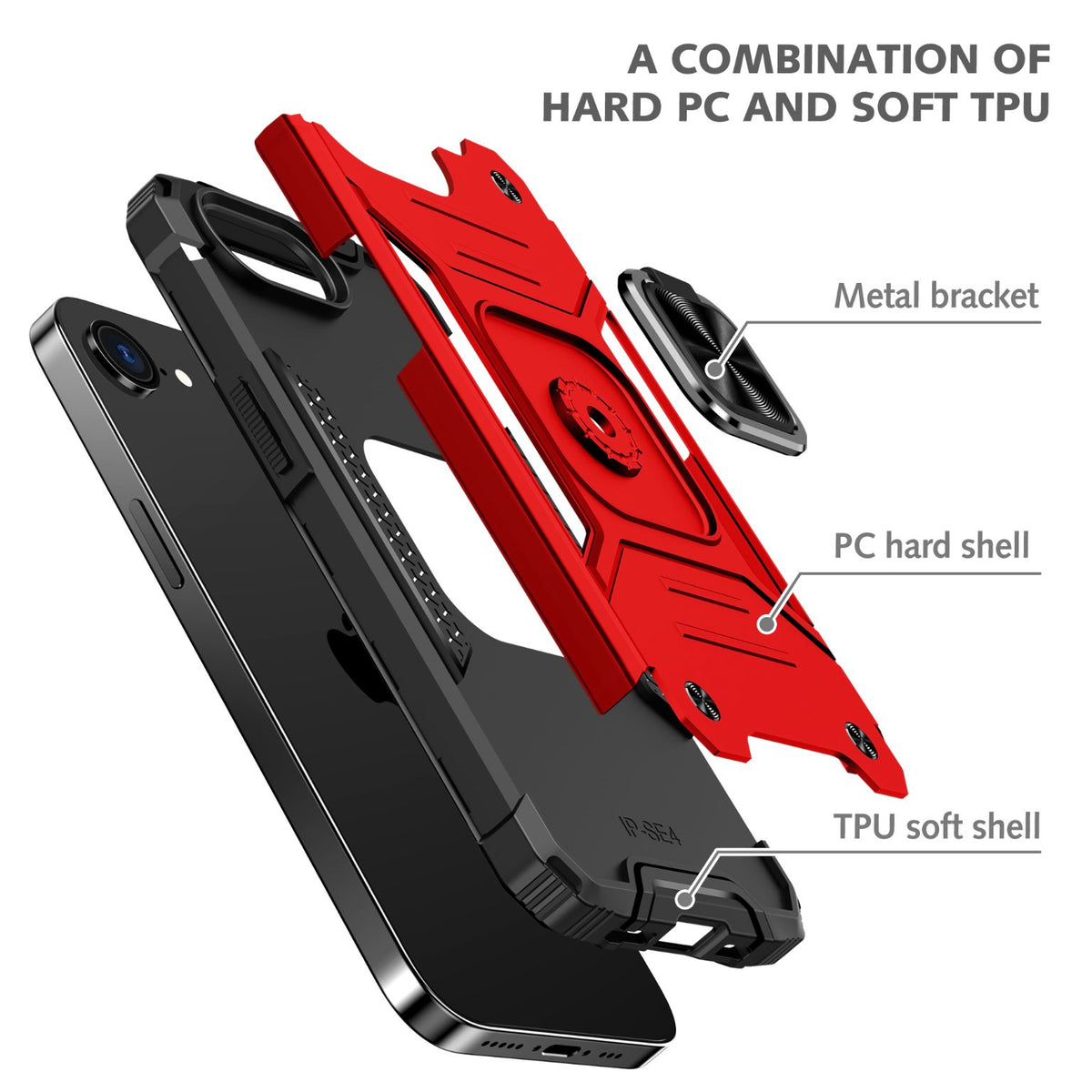 iPhone 17e Rugged Tough Case Shockproof Hybrid Cover RED
