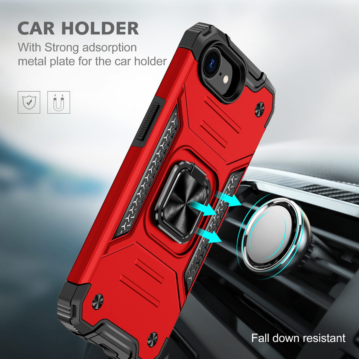 iPhone 17e Rugged Tough Case Shockproof Hybrid Cover RED