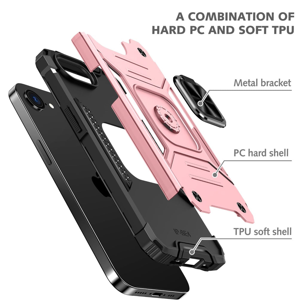 iPhone 16e Rugged Tough Case Shockproof Hybrid Cover PINK
